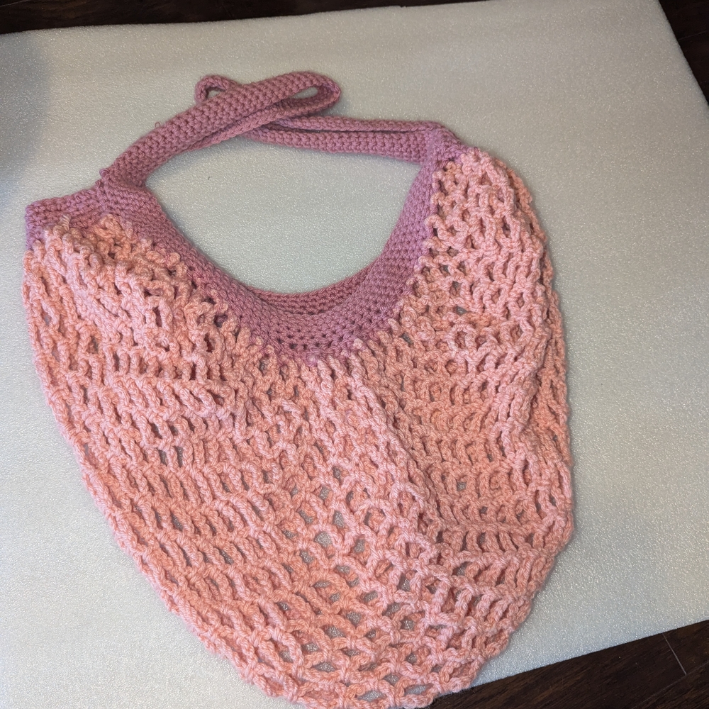 Handmade Pink and Purple Crochet Tote